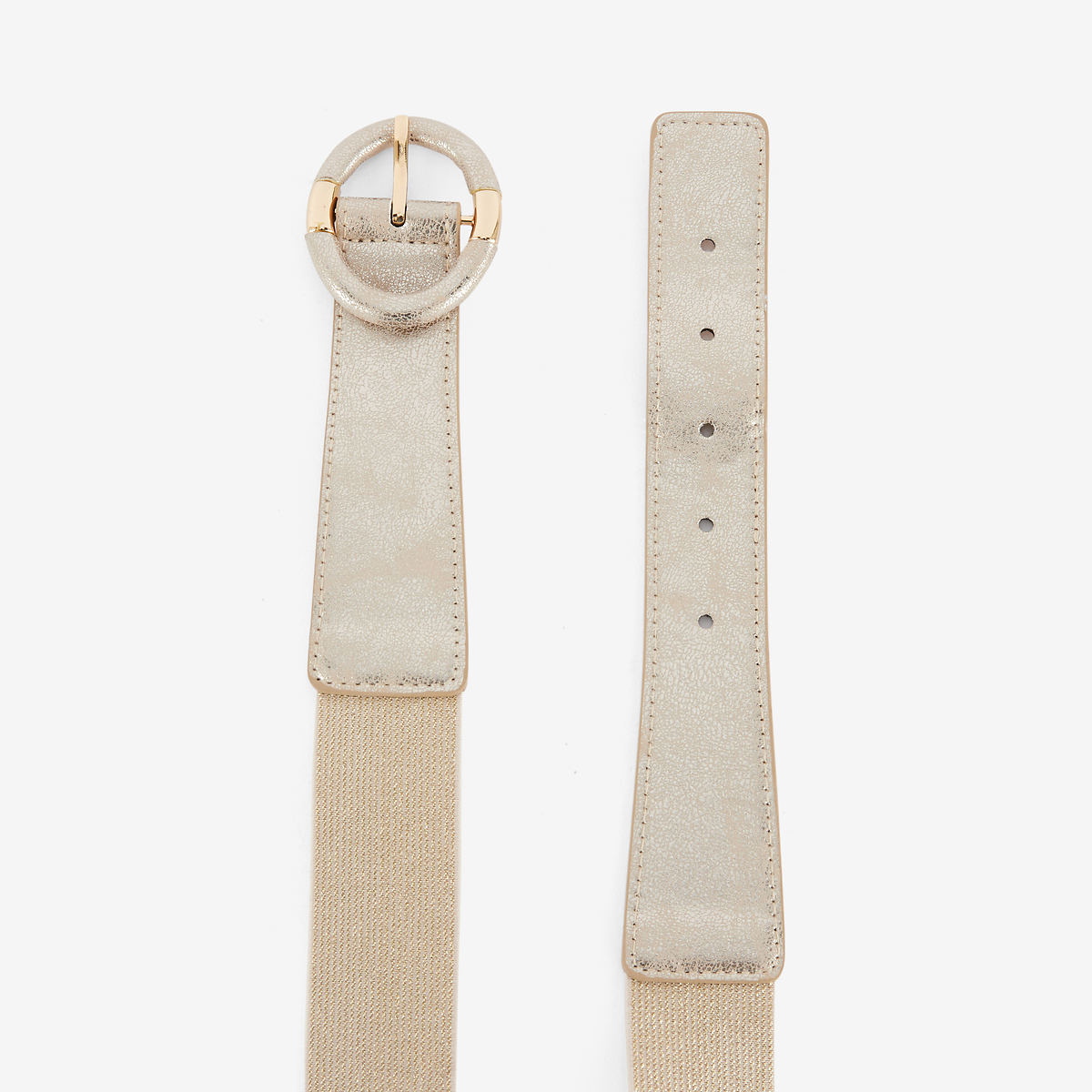 Ceinture élastique dorée à boucle ronde