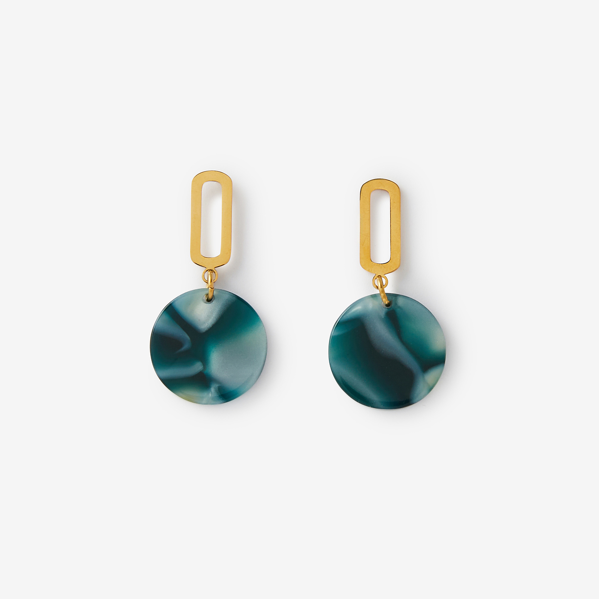 Boucles d'oreilles acier inoxydable pendentif ovale
