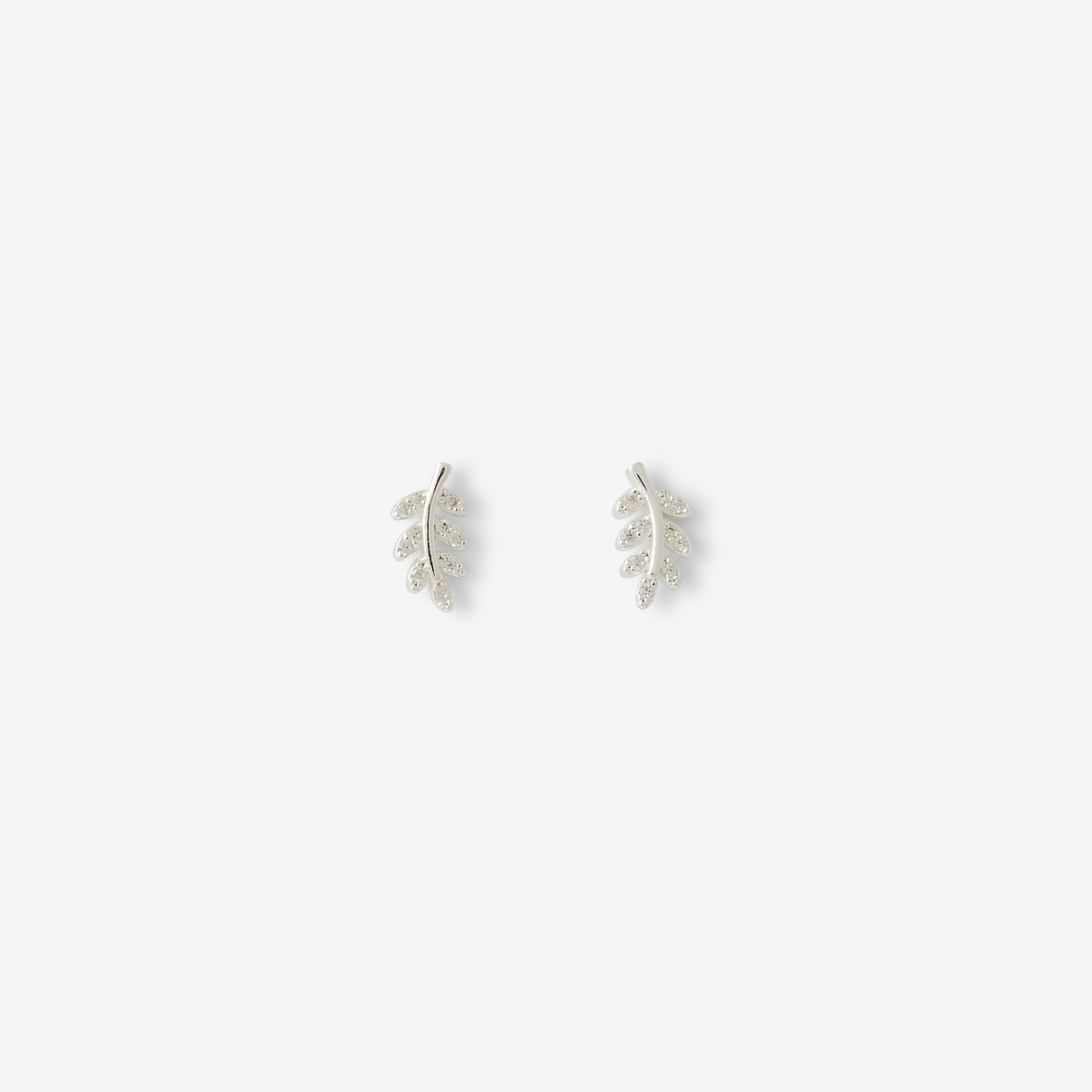 Puces d'oreilles feuilles argentées - argent garanti 925