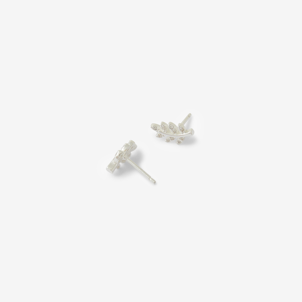Puces d'oreilles feuilles argentées - argent garanti 925