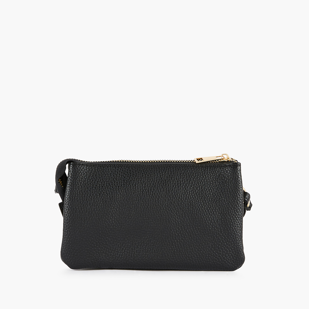Sac bandoulière tri-pocket effet grainé noir