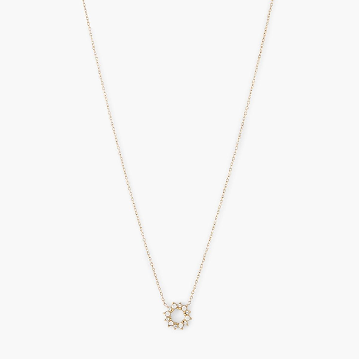 Collier chaine avec pendentif strassé en acier inoxydable