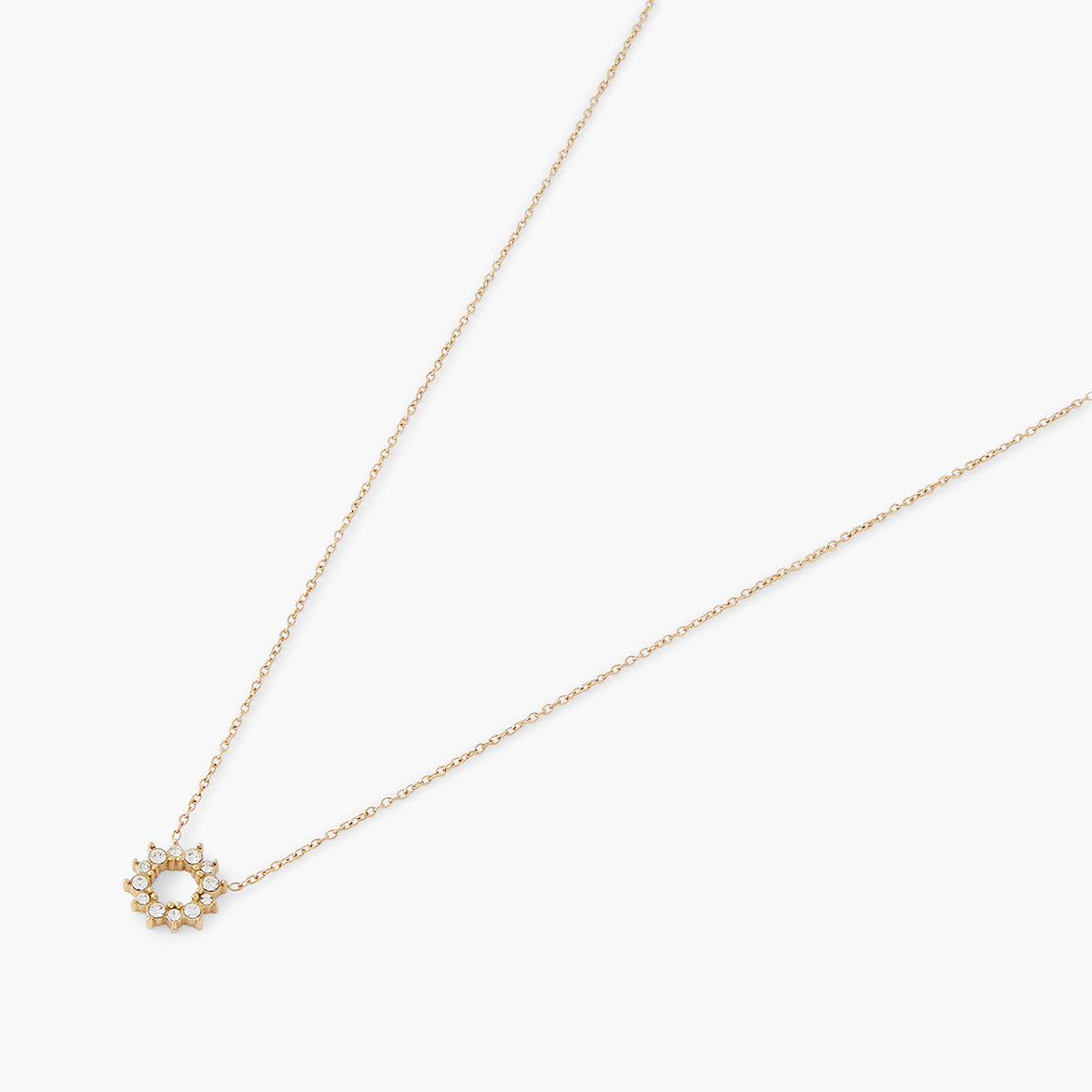 Collier chaine avec pendentif strassé en acier inoxydable