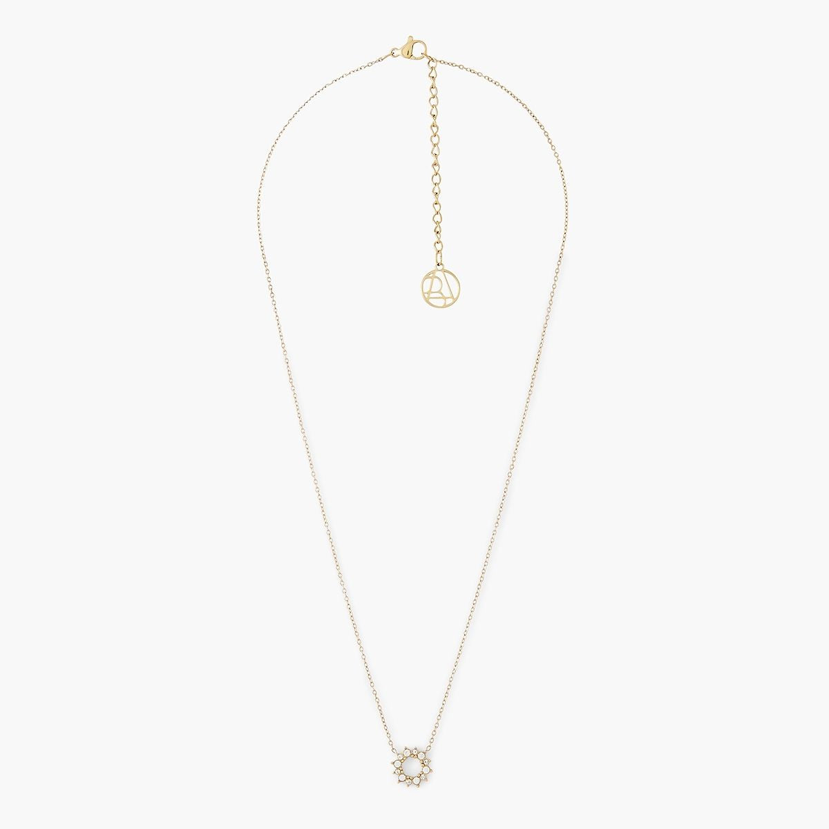 Collier chaine avec pendentif strassé en acier inoxydable