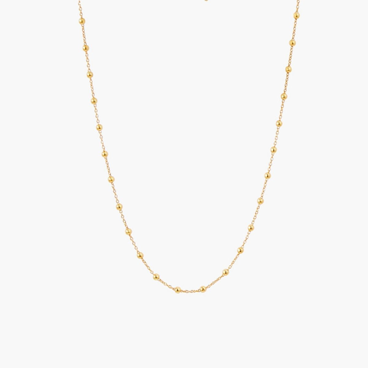 Collier chaîne fine avec boules en argent garanti doré