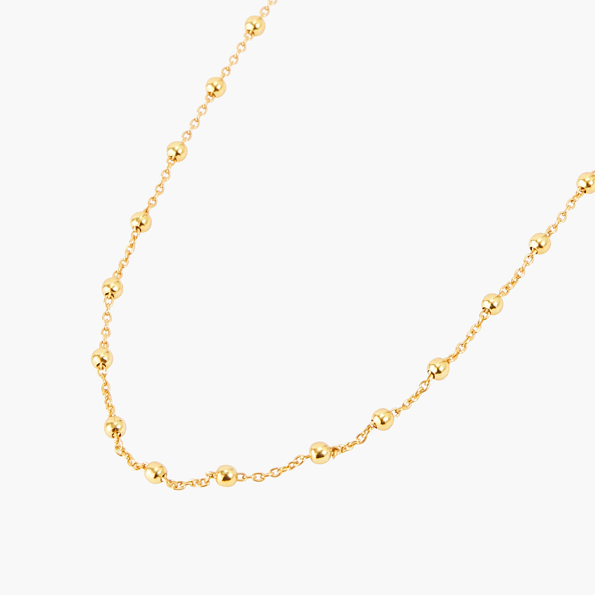 Collier chaîne fine avec boules en argent garanti doré