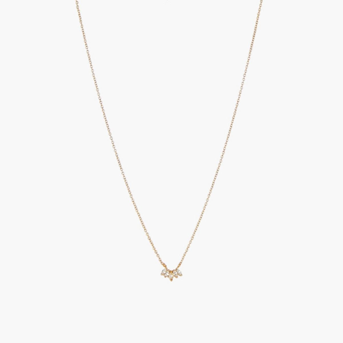 Collier pendentif pétales de zircon - argent garanti 925