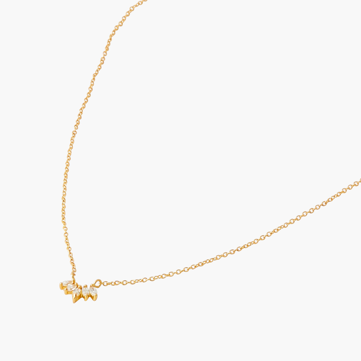 Collier pendentif pétales de zircon - argent garanti 925