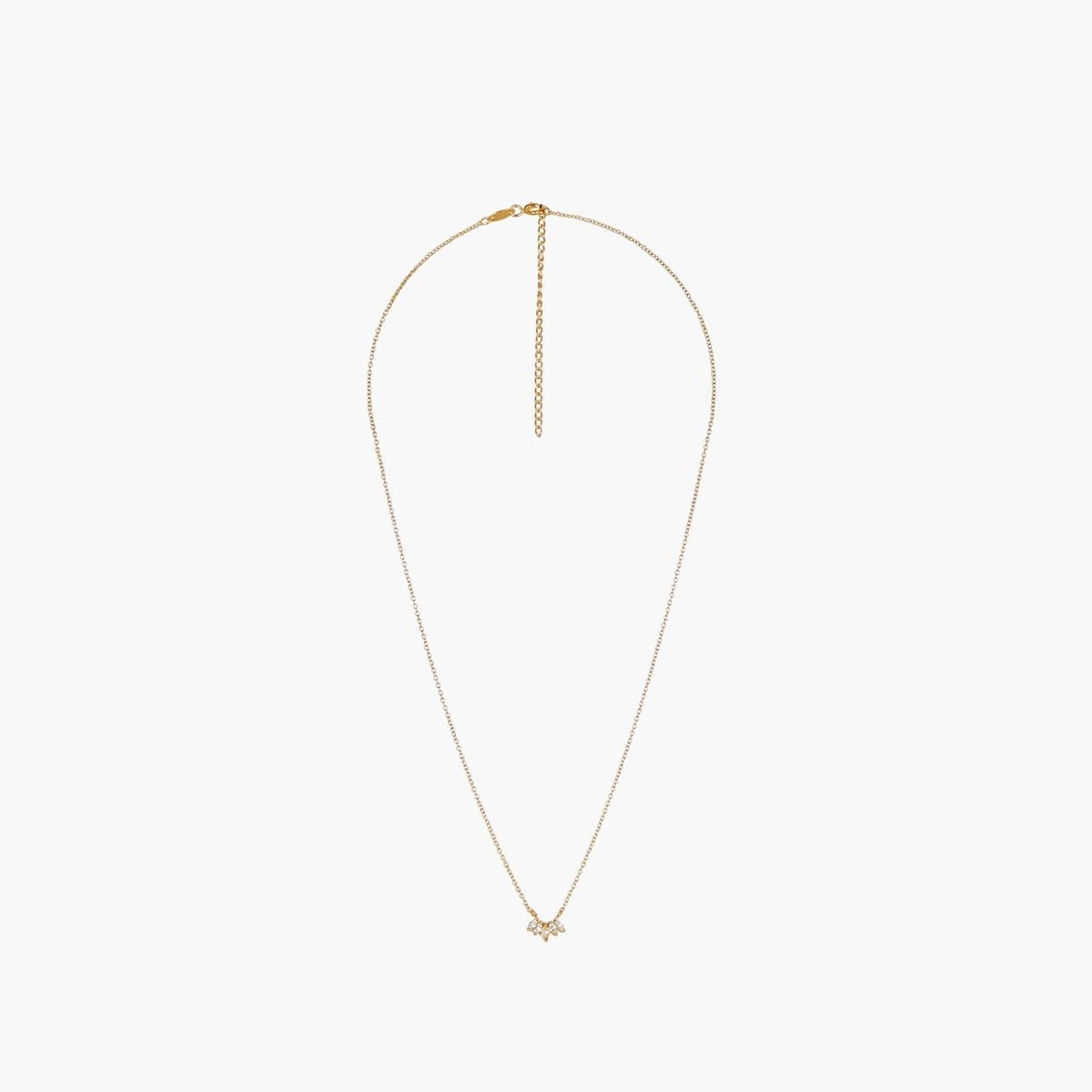 Collier pendentif pétales de zircon - argent garanti 925