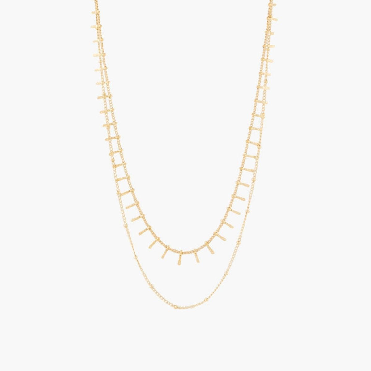 Collier 2 rangs acier inoxydable doré