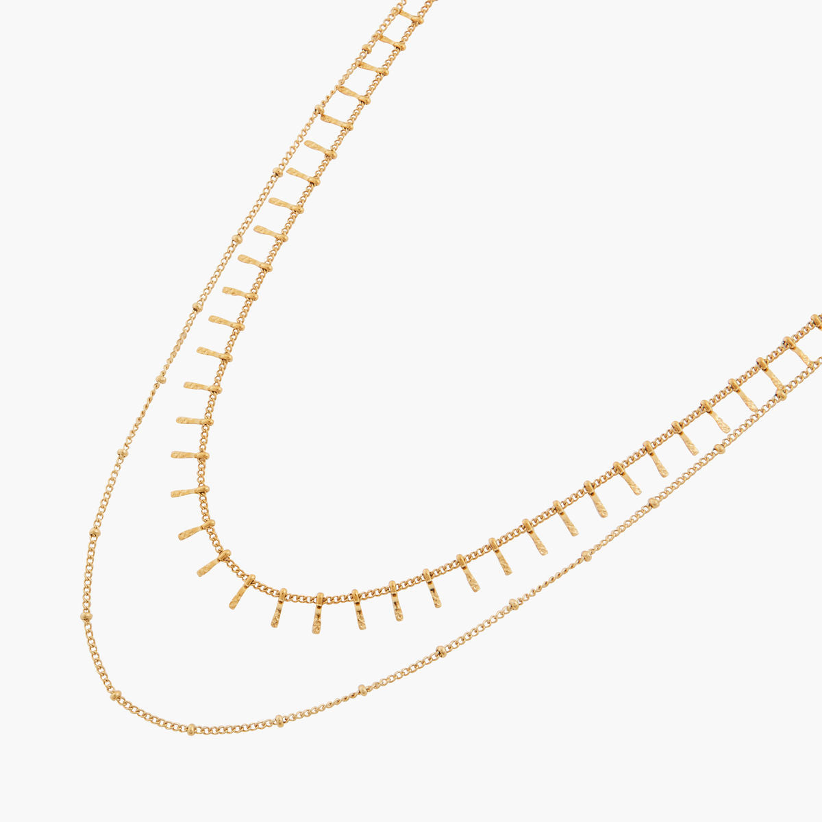 Collier 2 rangs acier inoxydable doré