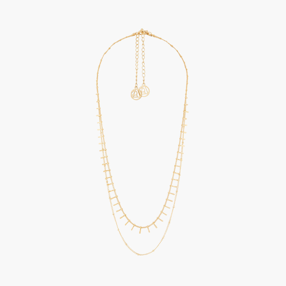 Collier 2 rangs acier inoxydable doré