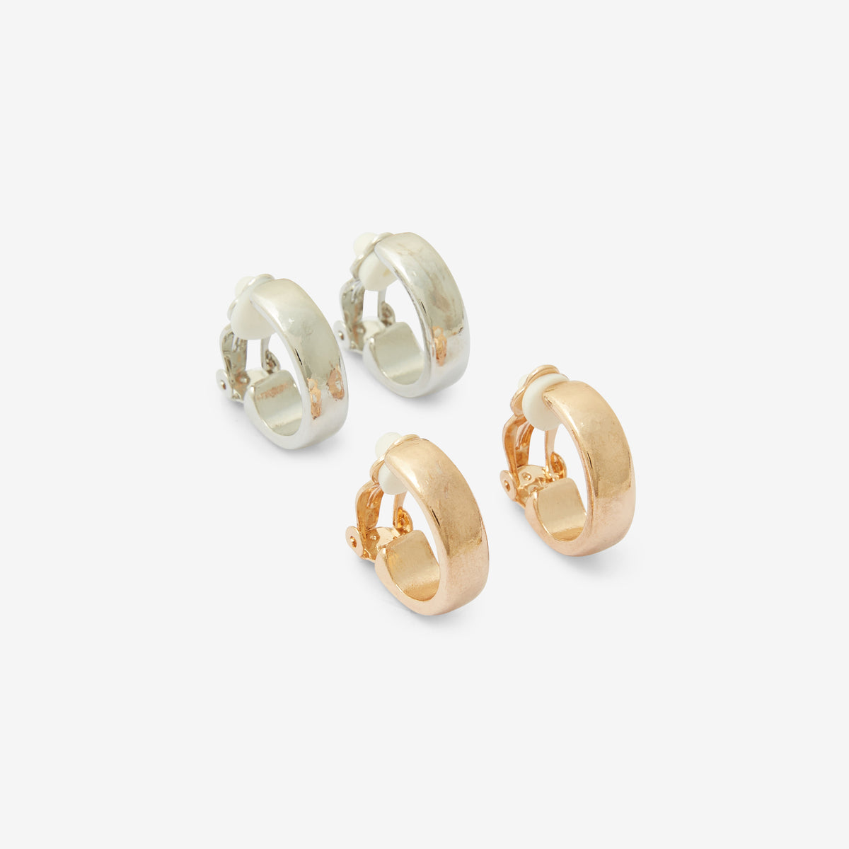 Set de 2 clips d'oreilles demi-créoles