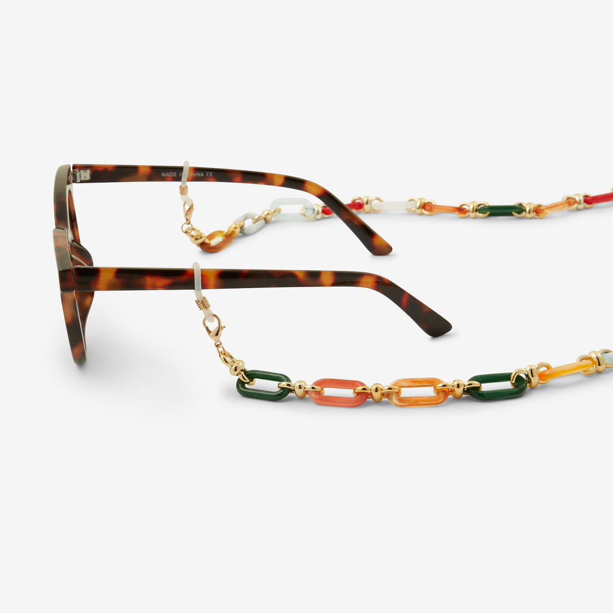 Chaine de lunettes gros maillons multicolore
