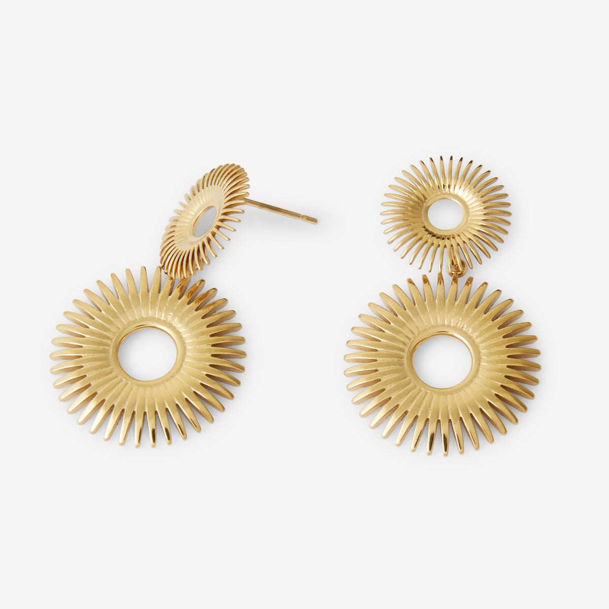 Boucles d'oreilles soleil acier inoxydable