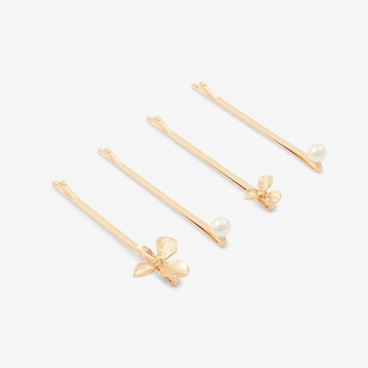Set de 4 épingles à cheveux fleurs et perles