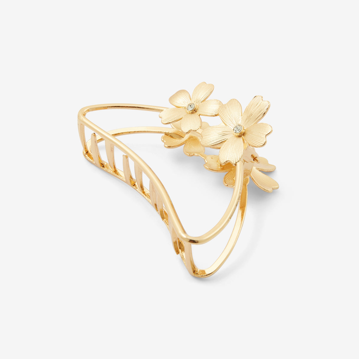 Pince à cheveux en métal avec fleurs