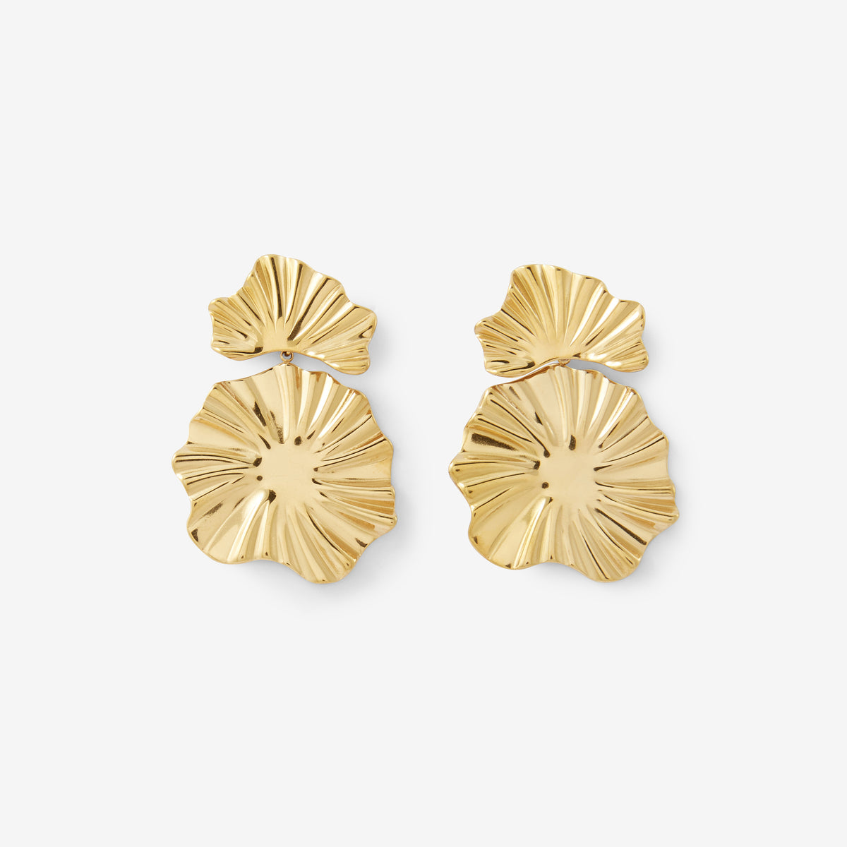 Boucles d'oreilles texturées acier inoxydable