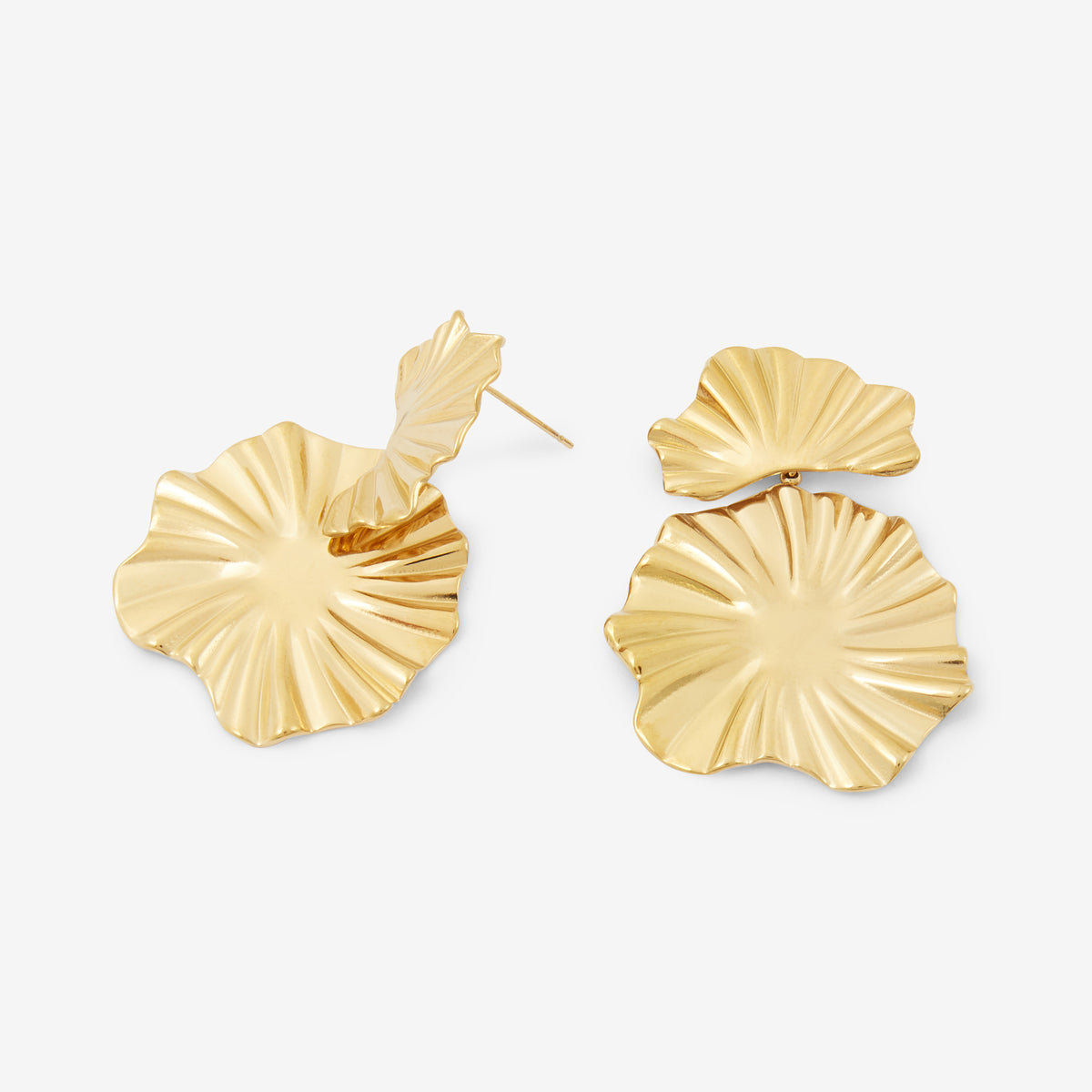 Boucles d'oreilles texturées acier inoxydable