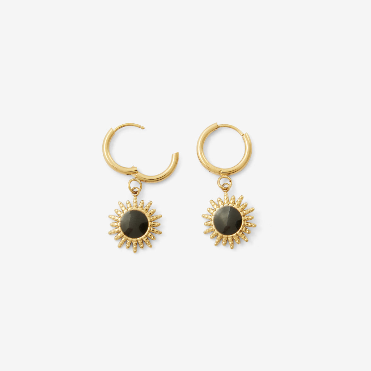 Boucles d'oreilles pendentif soleil acier inoxydable