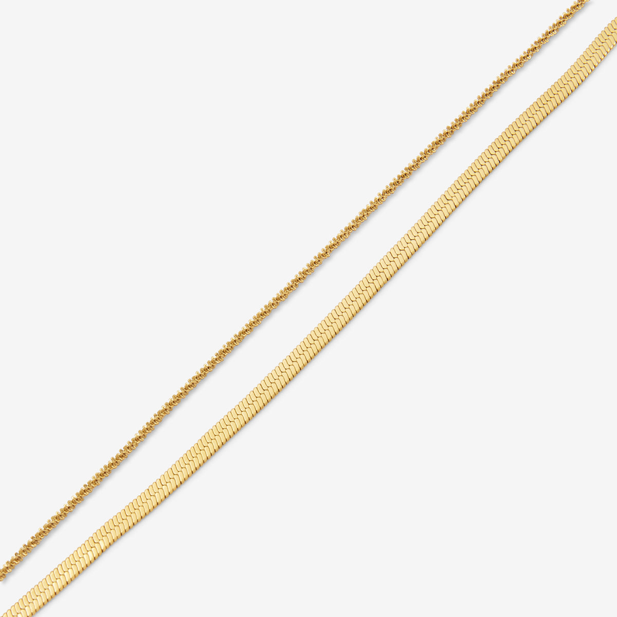 Bracelet 2 rangs chaine miroir acier inoxydable