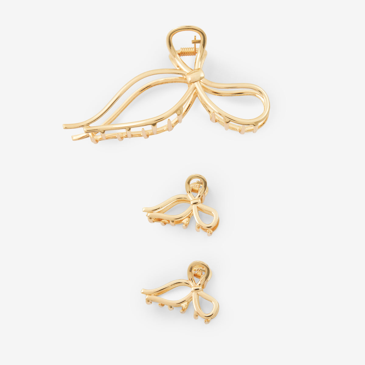 Set de 3 pinces en métal nœud