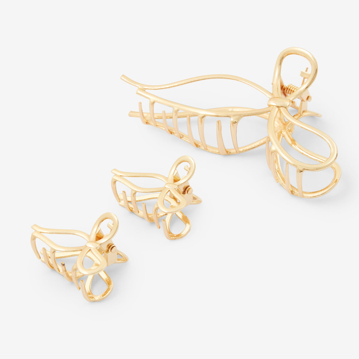 Set de 3 pinces en métal nœud