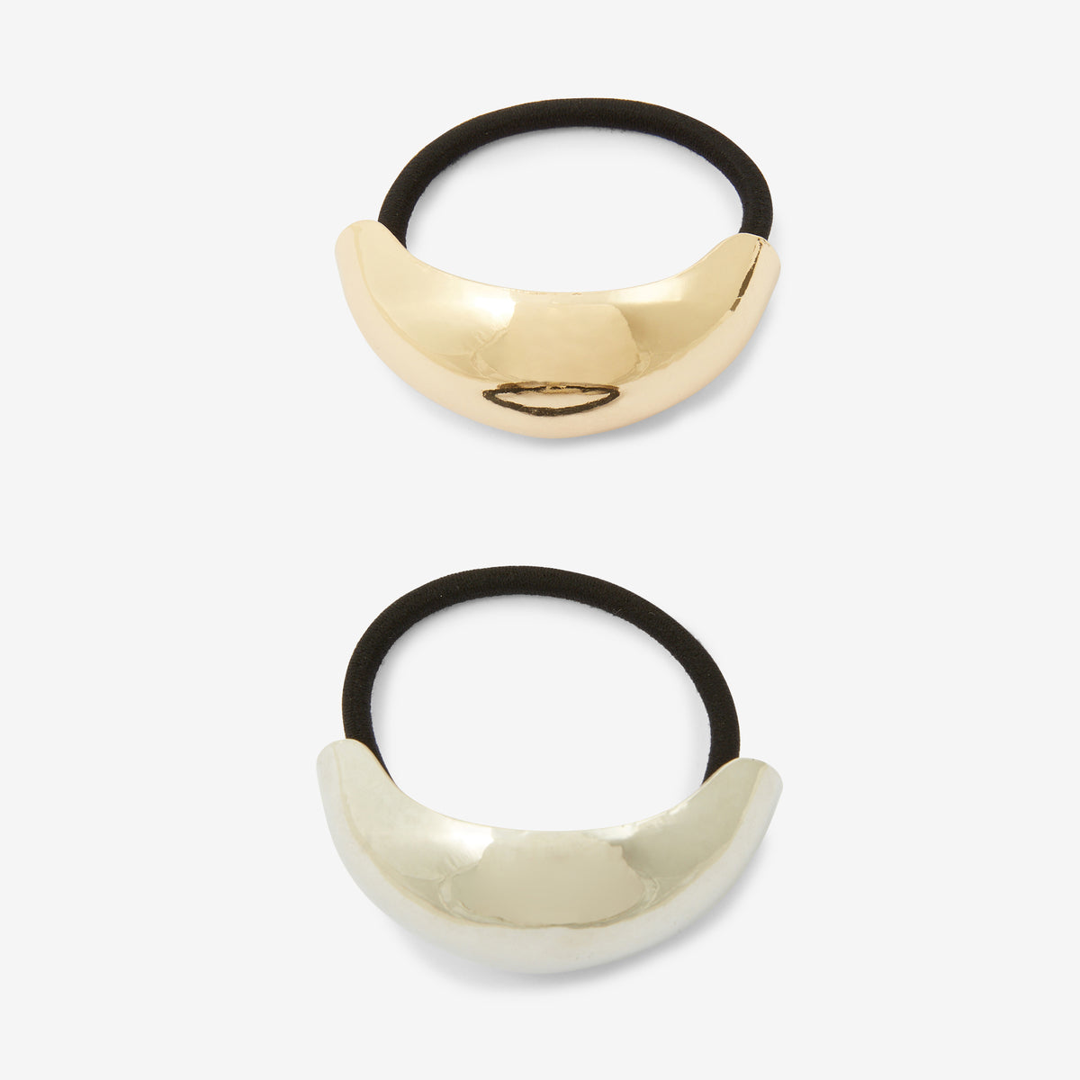 Set de 2 élastiques cheveux avec pièce en métal