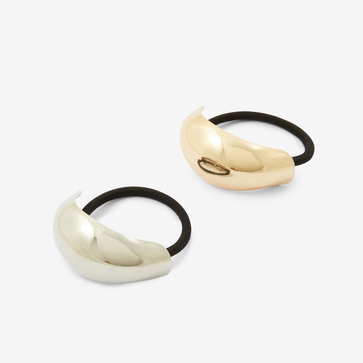 Set de 2 élastiques cheveux avec pièce en métal