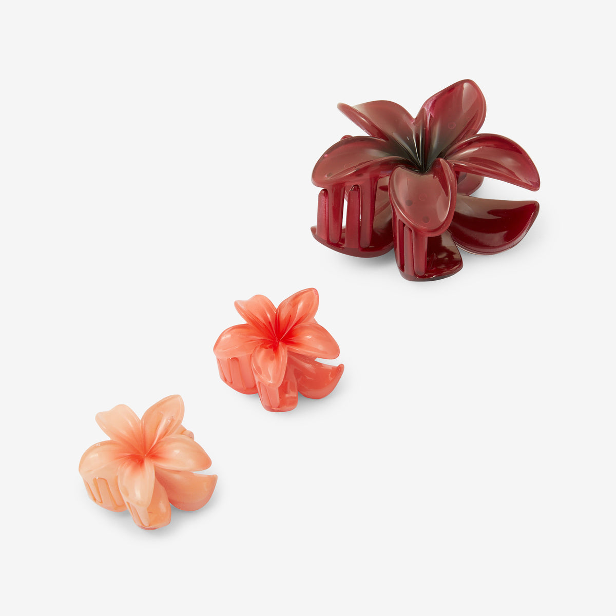 Set de 3 pinces à cheveux fleurs tropicales