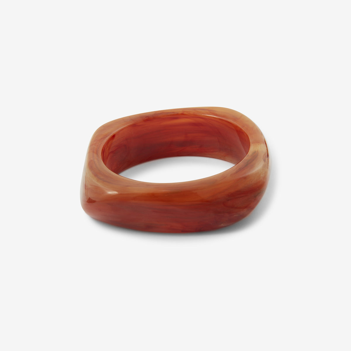 Jonc large en résine marron