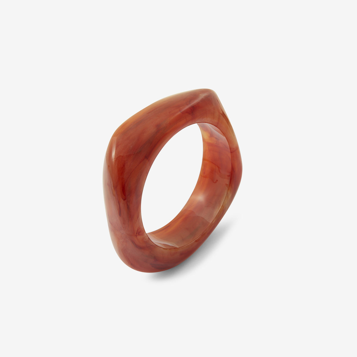 Jonc large en résine marron