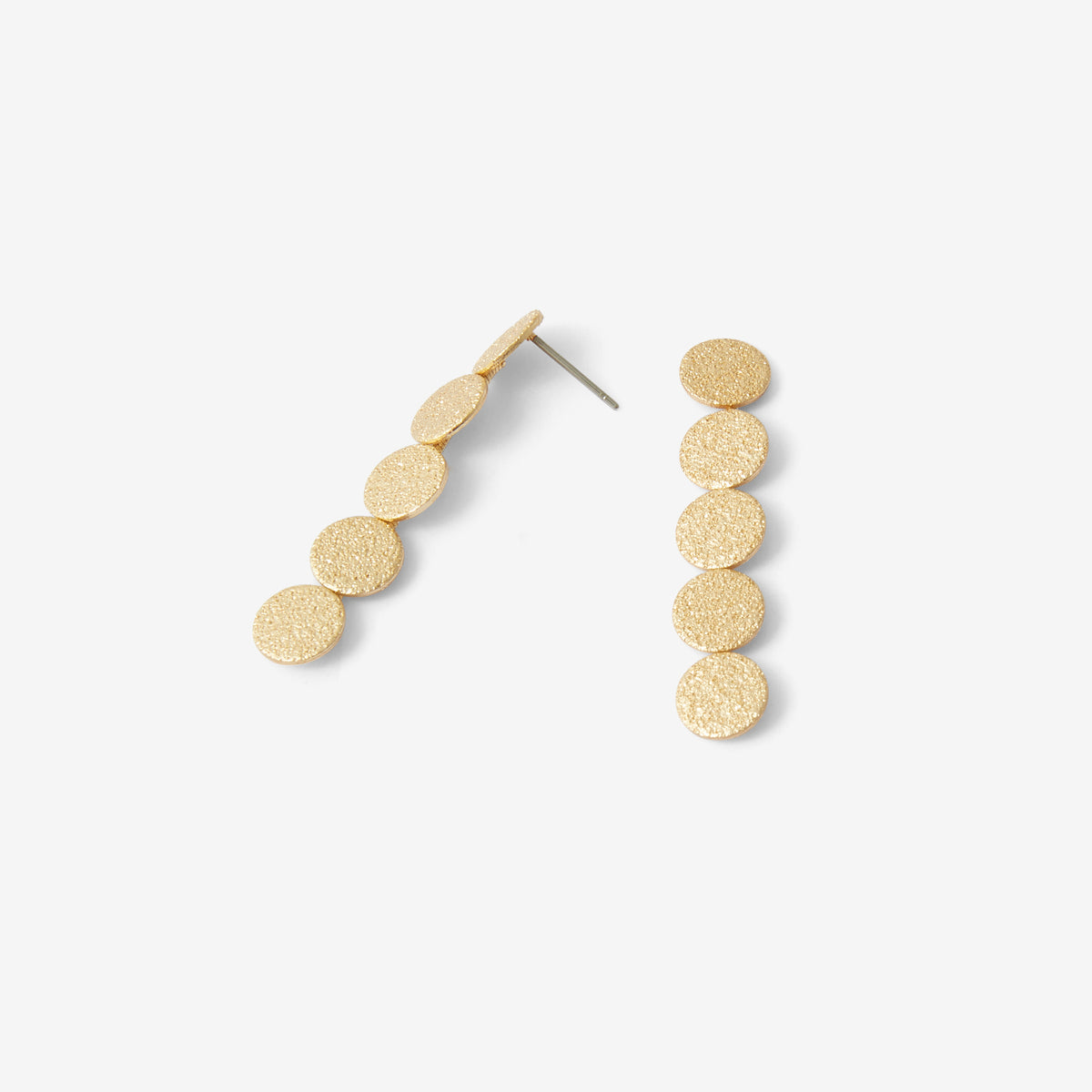 Boucles d'oreilles longues disques dorés