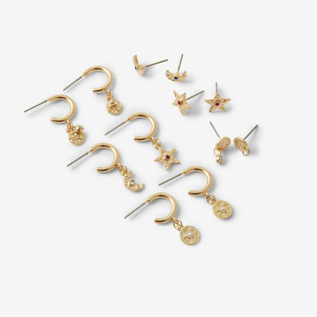 Set 6 paires de boucles d'oreilles fantaisie