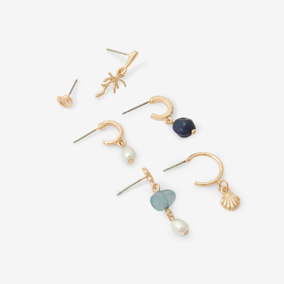 Set x6 boucles d'oreilles motif mer