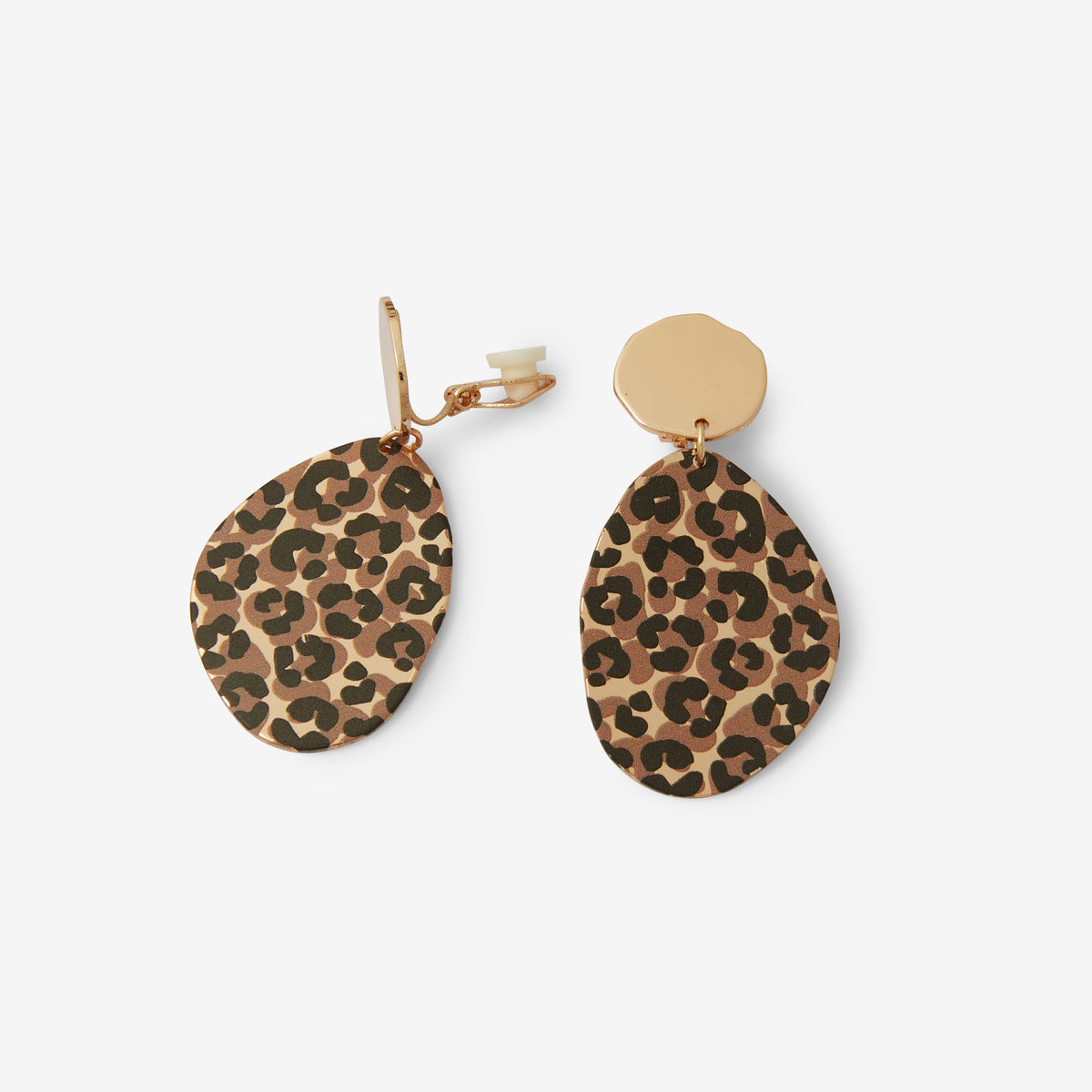 Boucles d'oreilles à clips pendentif léopard