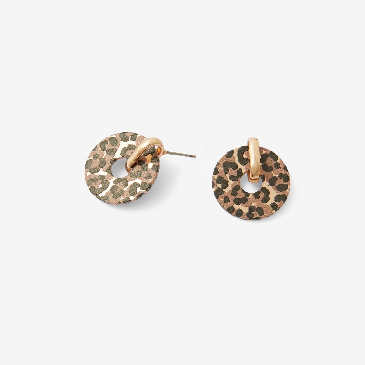 Boucles d'oreilles rondes Balagane imprimé léopard