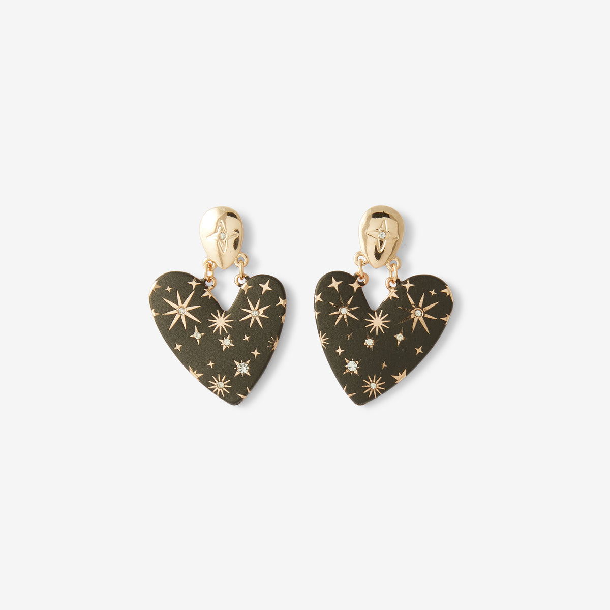 Boucles d'oreilles Balagane coeur à imprimé étoiles