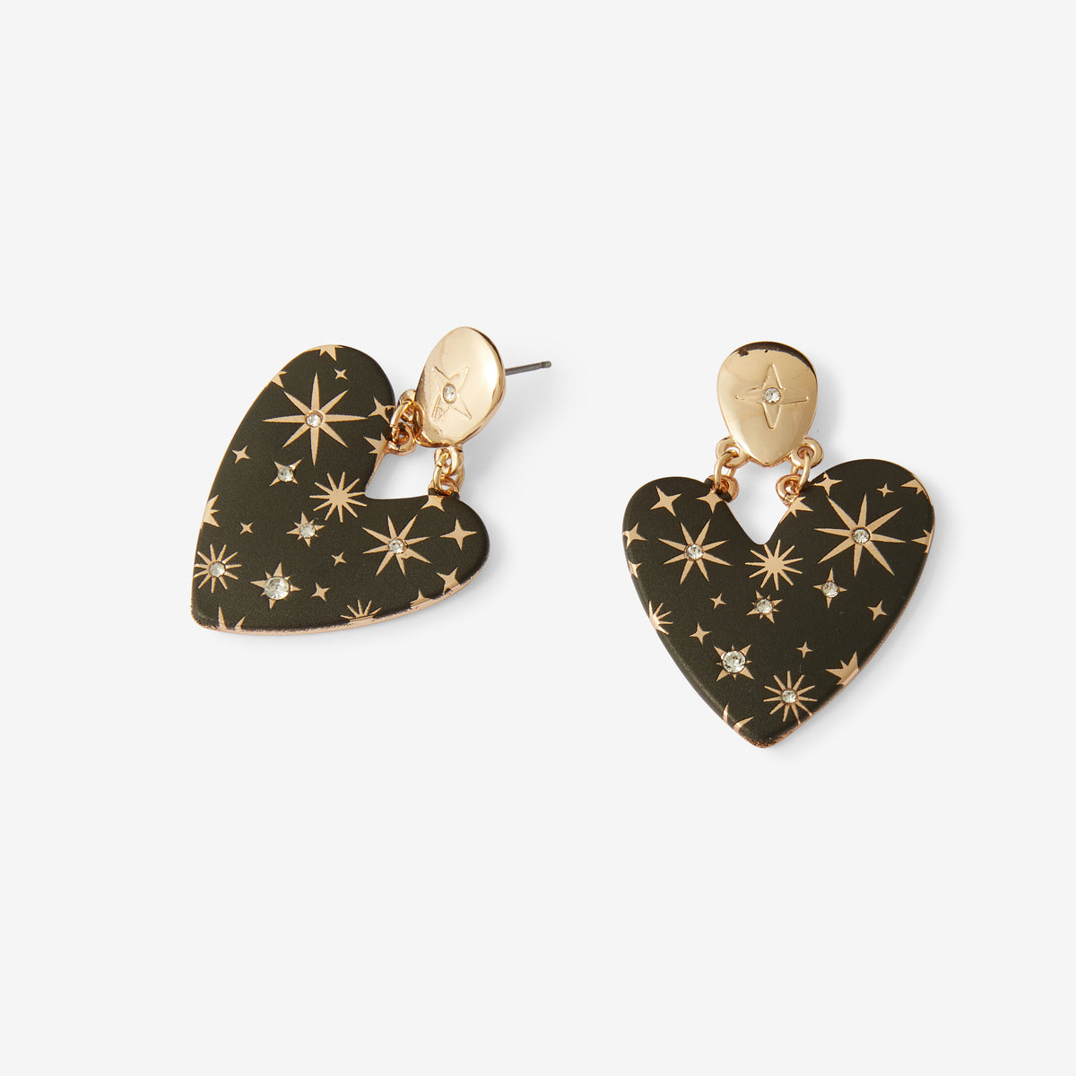 Boucles d'oreilles Balagane coeur à imprimé étoiles