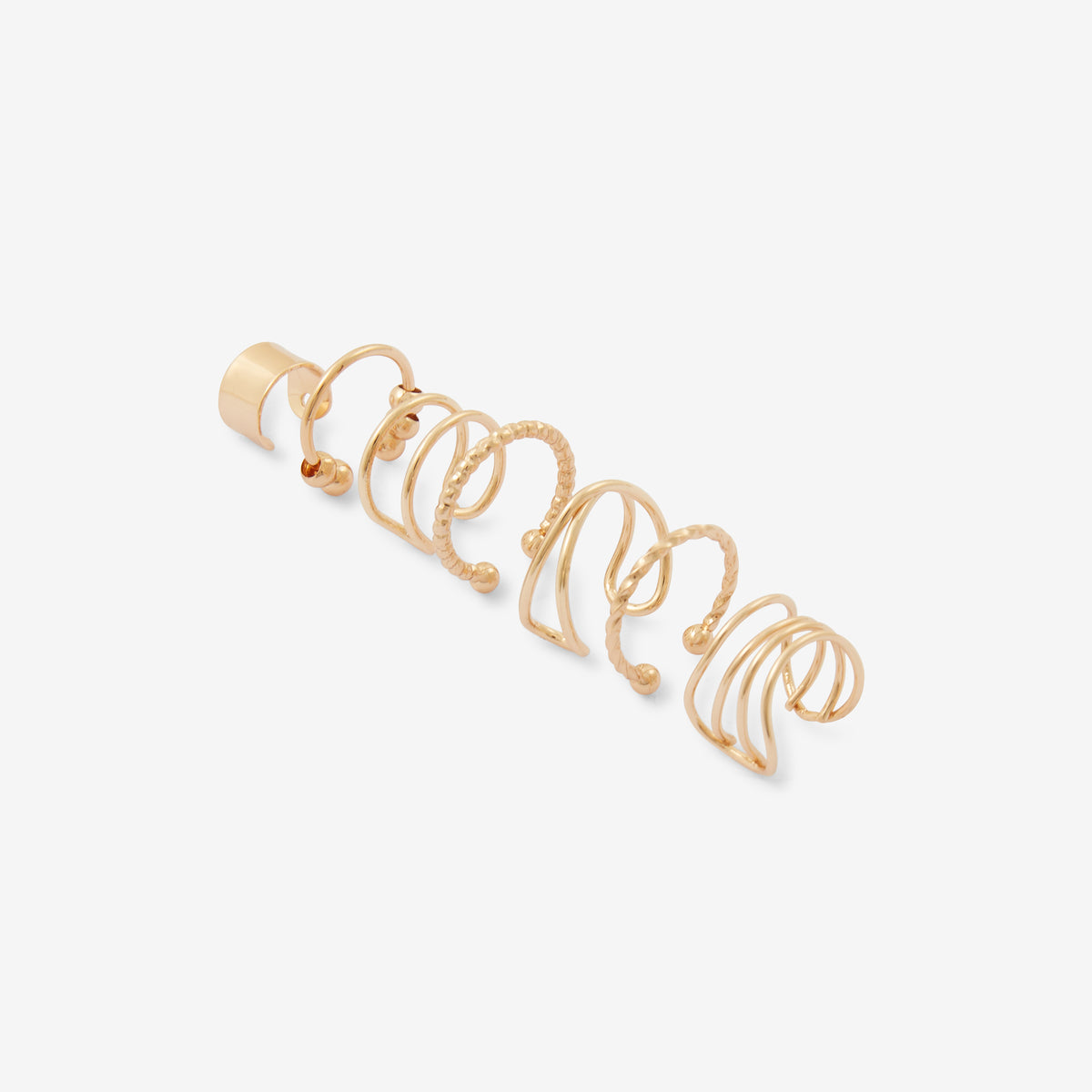 Set de 7 ear cuffs dorés