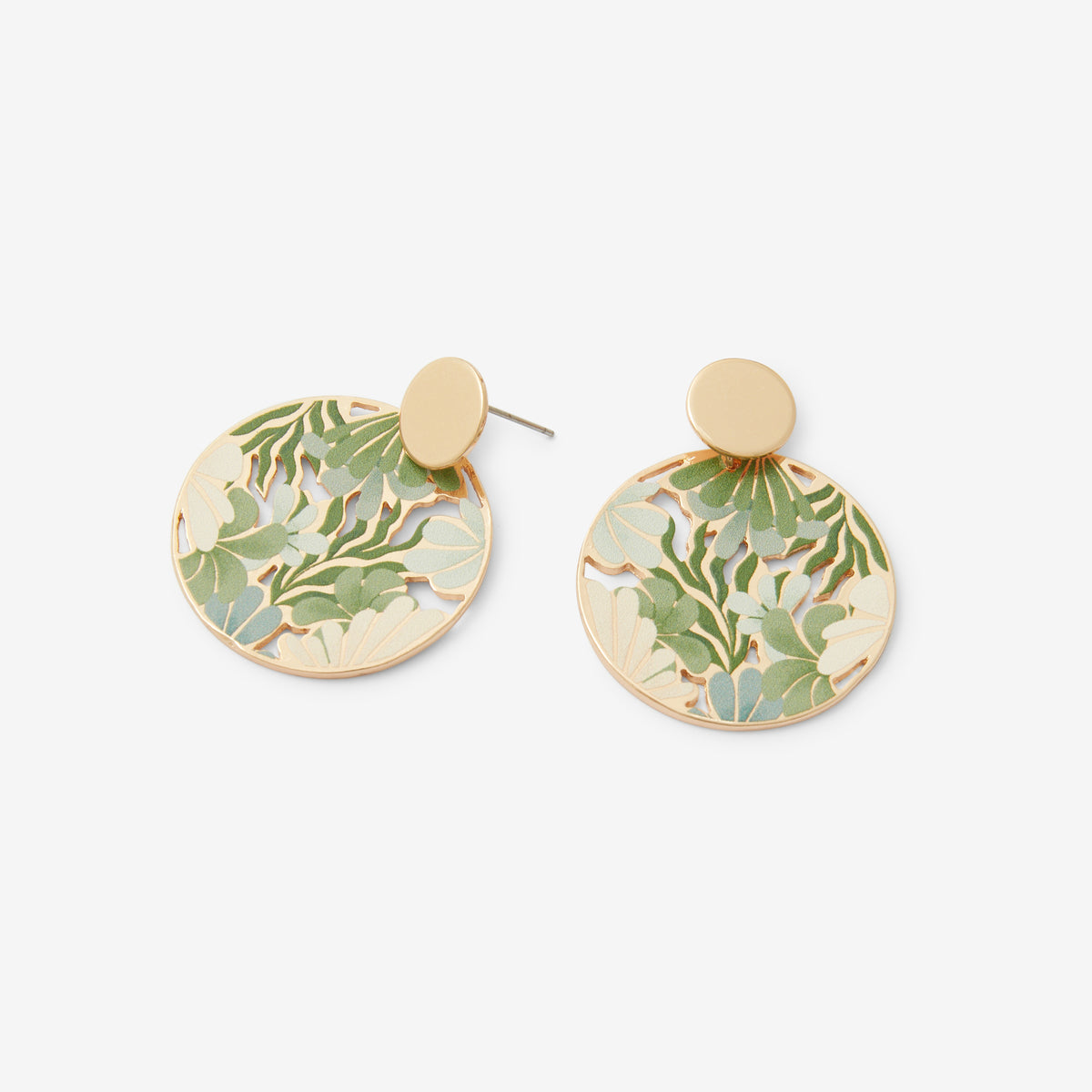 Boucles d’oreilles Balagane rondes ajourées à imprimé floral