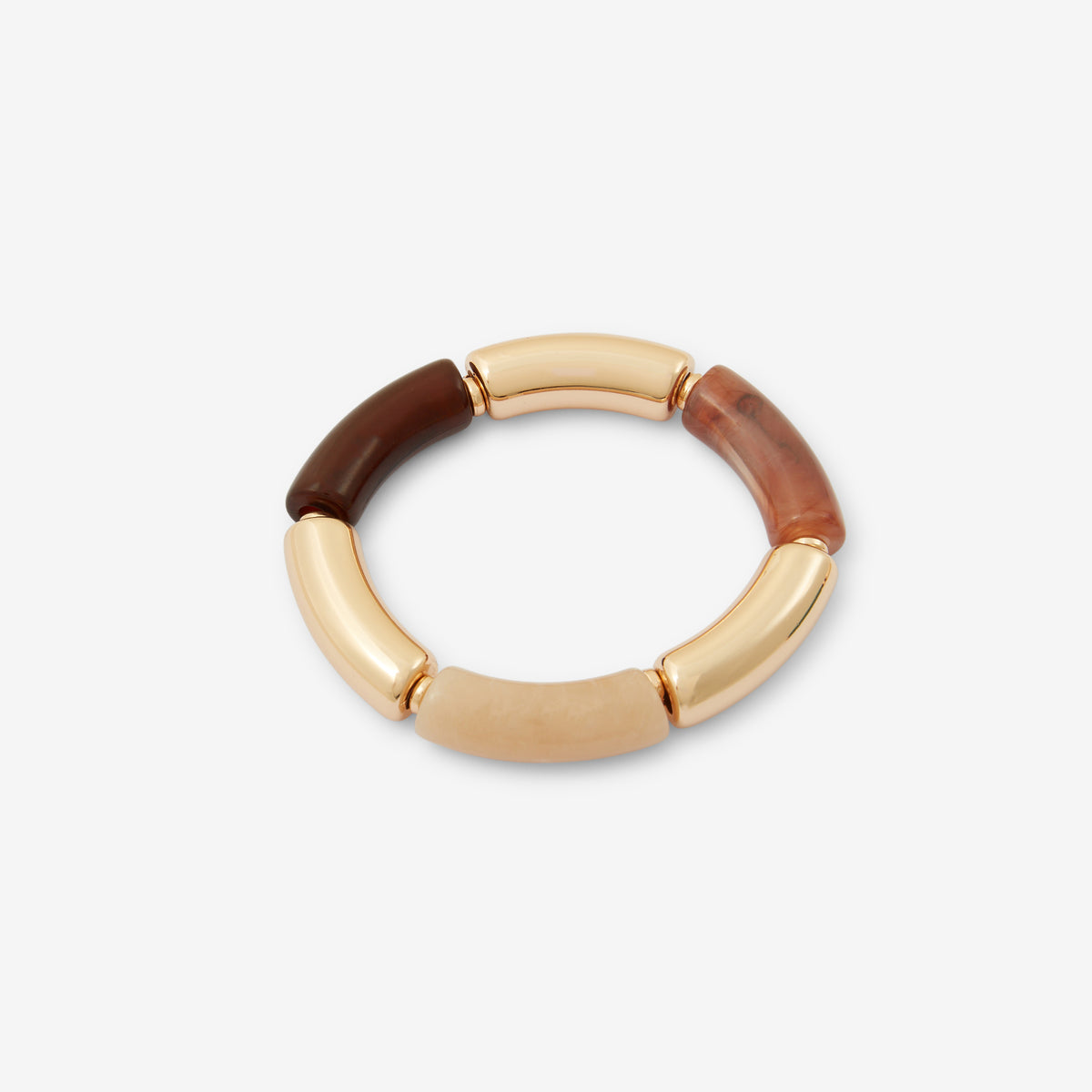 Bracelet perles tubes marron