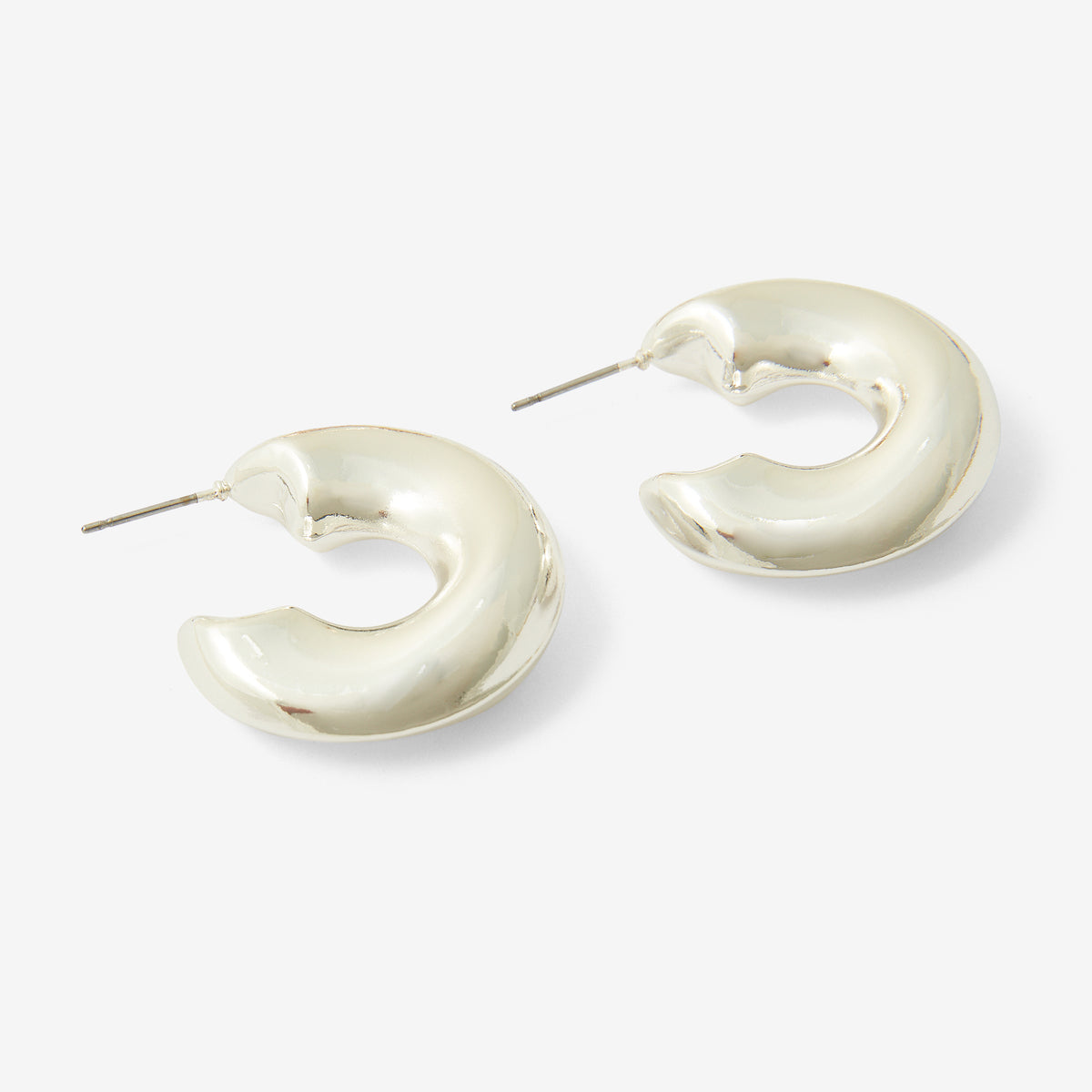 Créoles épaisses argentées