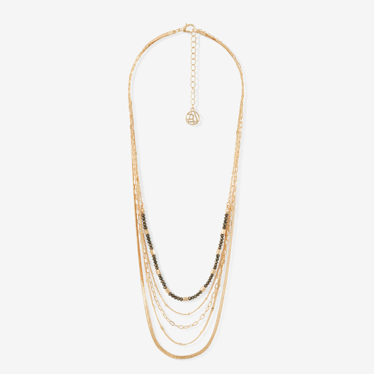 Collier 5 rangs chaînes assorties