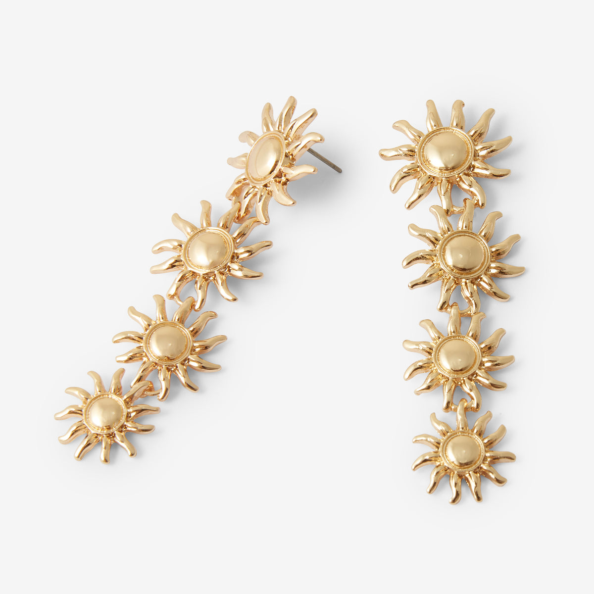 Longues boucles d'oreilles soleil