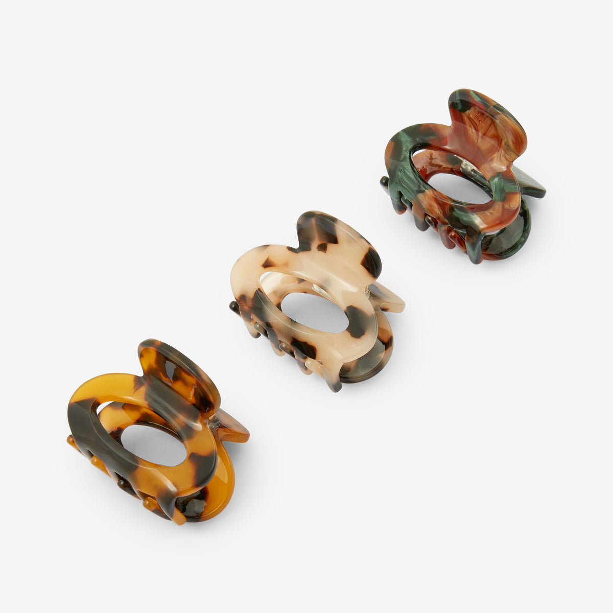 Set x3 petites pinces à cheveux motifs écailles