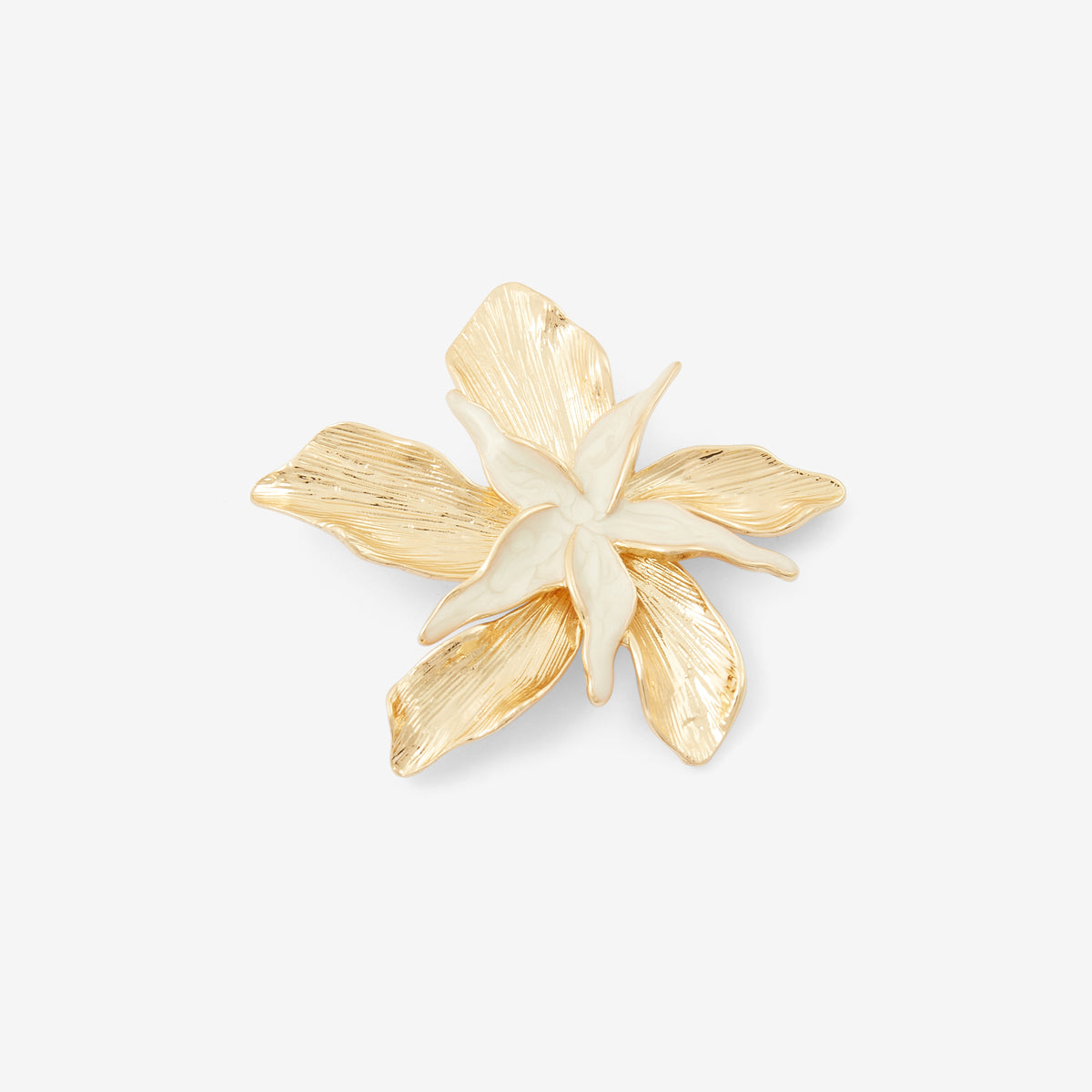 Broche fleur en métal et époxy