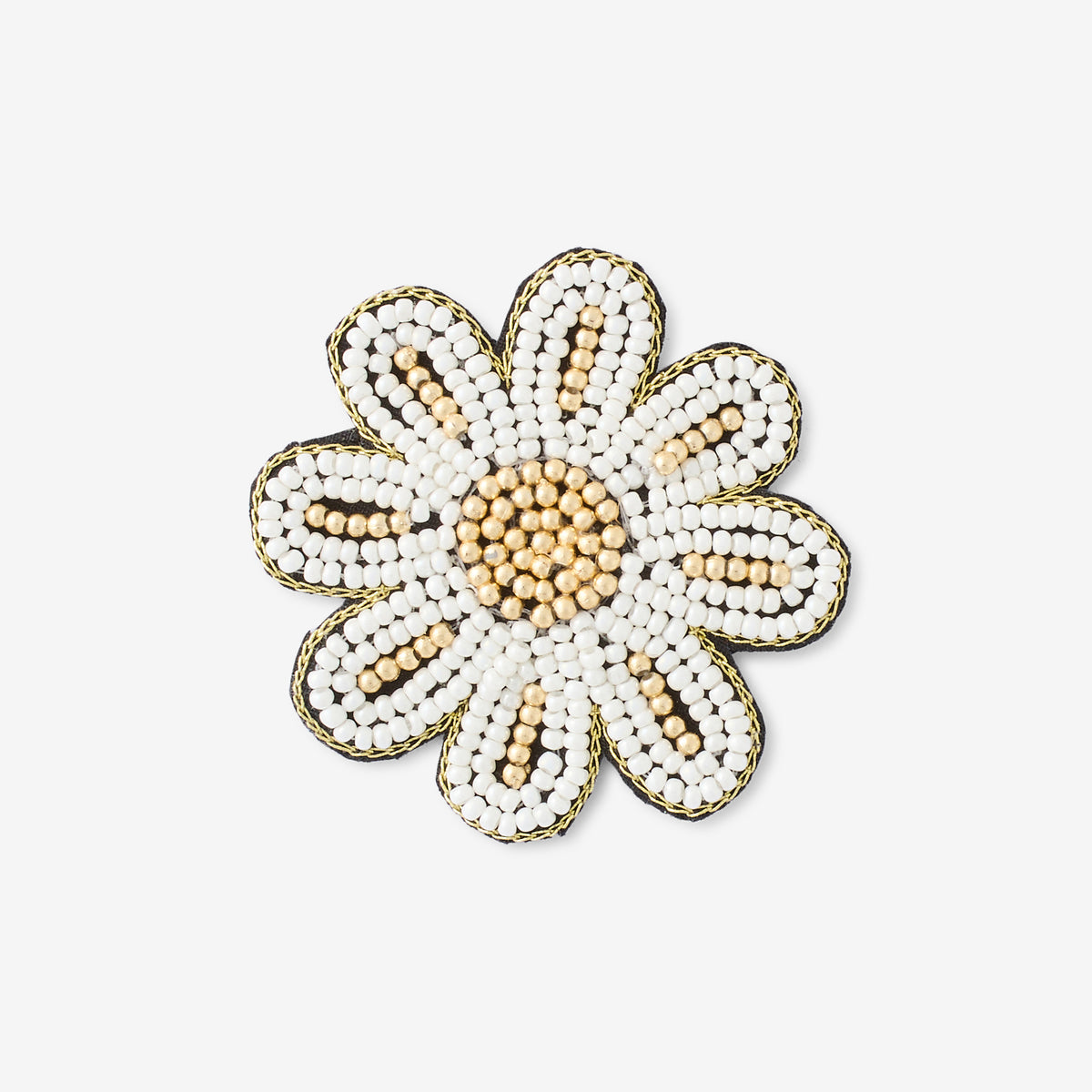 Broche fleur perles de rocaille