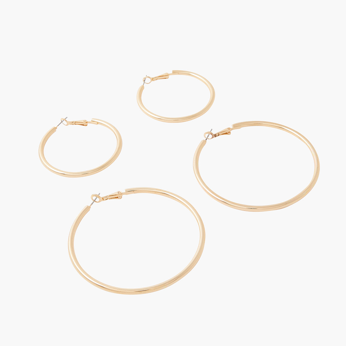 Set de 2 paires de créoles dorées