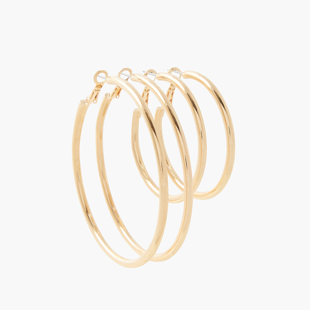 Set de 2 paires de créoles dorées